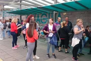 Los inquilinos de Visocan en Telde y de la RSP de Jinámar, en la protesta capitalina del Primero de Mayo (Foto TA)